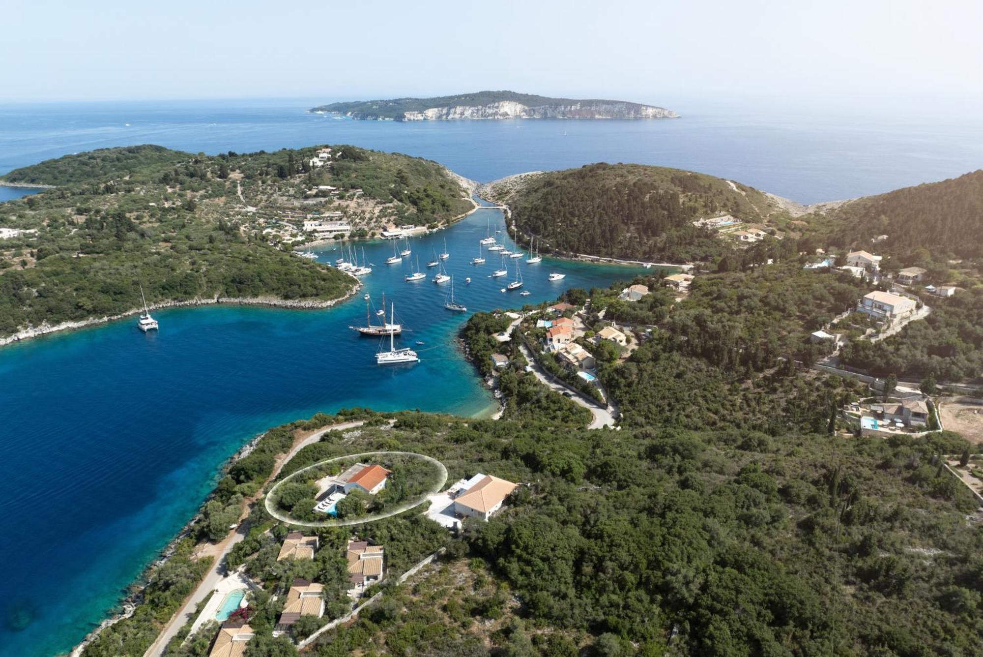 Вилла Lioniskari Seaviews - Paxoi'S Private Pool Oasis Porto Ozias Экстерьер фото