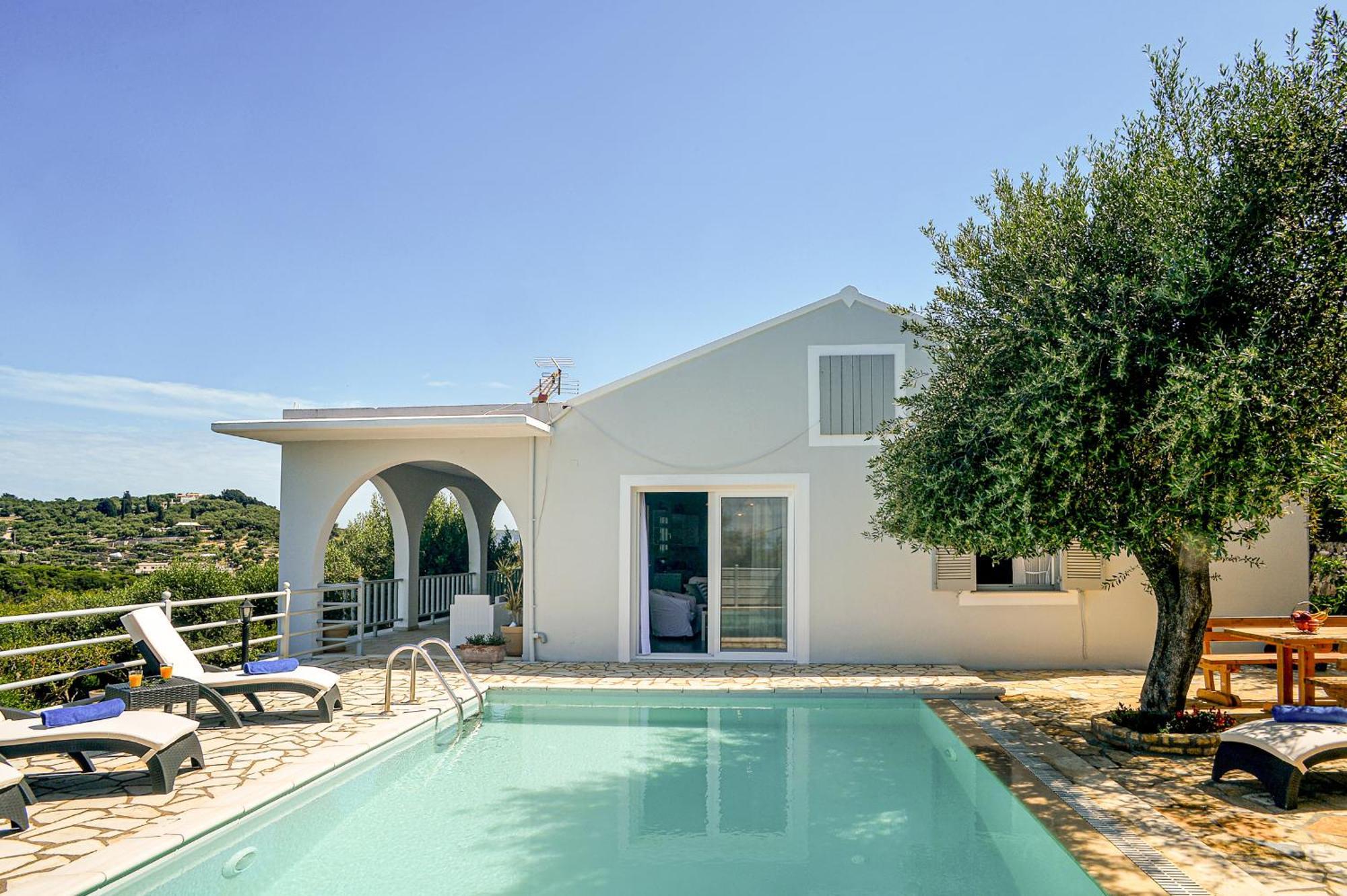 Вилла Lioniskari Seaviews - Paxoi'S Private Pool Oasis Porto Ozias Экстерьер фото